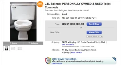 Речі знаменитостей продані на аукціоні ebay (благодійність) Речі знаменитостей продані на аукціоні ebay