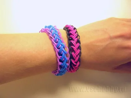 Браслет з гумок плетінка, детальний майстер-клас з покроковими фотографіями (loom bands) Браслет з гумок плетінка, детальний майстер-клас з покроковими фотографіями