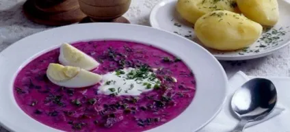 Холодний борщ - рецепти з буряком, ковбасою, кефіром, яловичиною і щавлем (ковбасою) Холодний борщ - рецепти з буряком, ковбасою, кефіром, яловичиною і щавлем