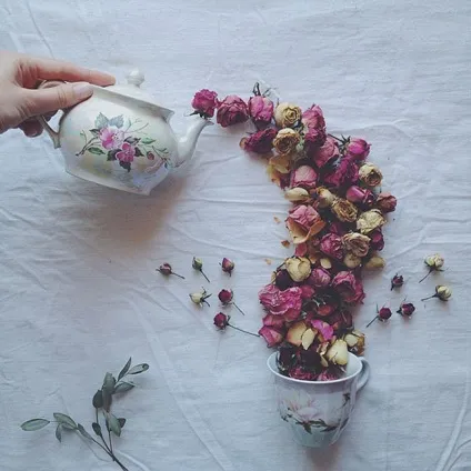 Чай, кава і квіти, artотека їжі