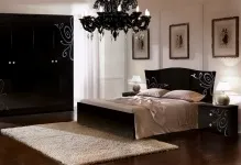 Чорна спальня глянцева меблі, колірний дизайн і фото, тони для стін і ліжка, стилі інтер'єру, (меблі) Чорна спальня глянцева меблі, колірний дизайн і фото, тони для стін і ліжка, стилі інтер'єру,