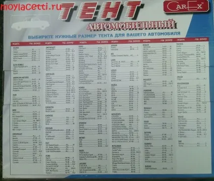 Як вибрати тент для автомобіля, мій лачетті (лачетті) Як вибрати тент для автомобіля, мій лачетті
