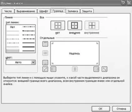 Як задати кордону осередків в таблиці excel ms excel