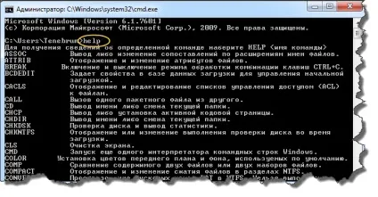 Командний рядок windows 7