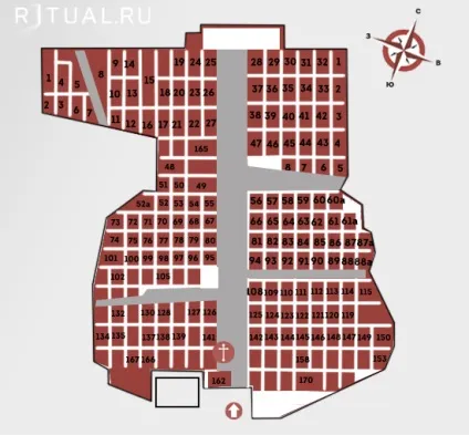 Митинському кладовищі в Москві (на карті) Митинському кладовищі в Москві