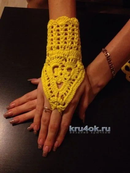 Мітенки гачком для початківців майстер клас з описом