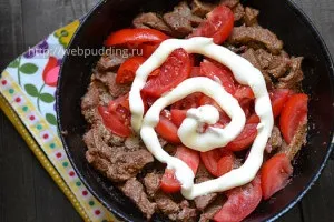 М'ясо з помідорами на сковороді, як приготувати на (приготувати) М'ясо з помідорами на сковороді, як приготувати на