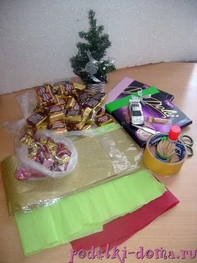 Подарунки з цукерок своїми руками - композиція будиночок, коробочка ідей і майстер-класів (подарунки) Подарунки з цукерок своїми руками - композиція будиночок, коробочка ідей і майстер-класів