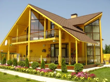 Фарбування будинку з бруса зовні, фото (зовні) Фарбування будинку з бруса зовні, фото
