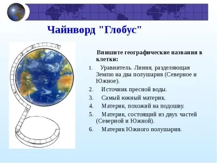 Презентація по темі глобус модель
