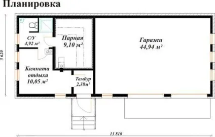 Проект гаража з лазнею (суміщений проект гаража з лазнею) Проект гаража з лазнею