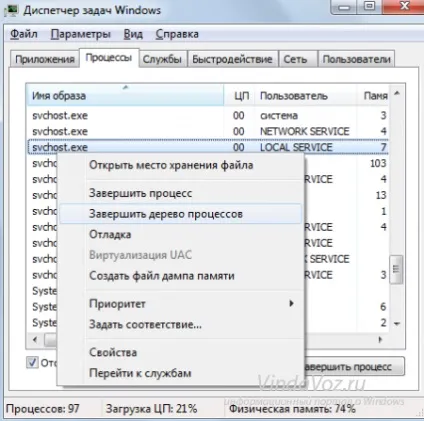 Процес svchost вантажить систему windows