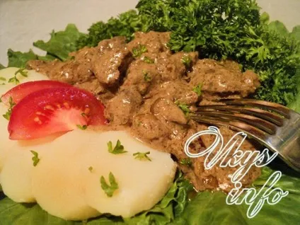 Рецепт курячої печінки в сметані (курячої печінки сметані) Рецепт курячої печінки в сметані
