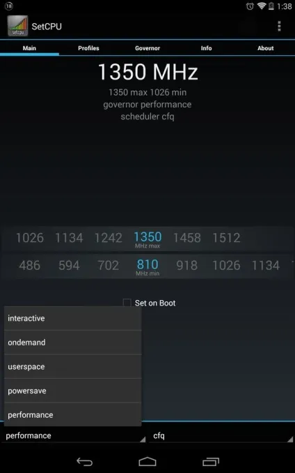 Setcpu - розгін процесора смартфона або планшета на android