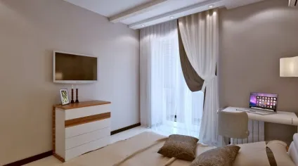Штори в спальню з балконом стиль оформлення і колірні відтінки (штори) Штори в спальню з балконом стиль оформлення і колірні відтінки