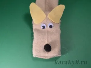 Собачка - мімічна лялька на руку з носка, каракулі (руку) Собачка - мімічна лялька на руку з носка, каракулі