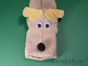 Собачка - мімічна лялька на руку з носка, каракулі (собачка) Собачка - мімічна лялька на руку з носка, каракулі
