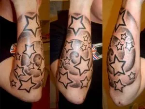 Тату зірки (фото, значення, ескізи), tattoofotos (чорно-білі татуювання) Тату зірки (фото, значення, ескізи), tattoofotos