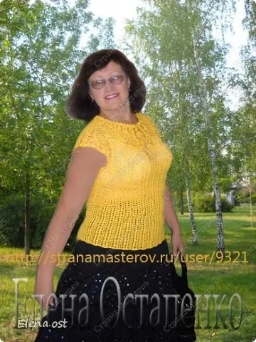 Топ на круглій кокетці з ананасами, країна майстрів (в'язання гачком) Топ на круглій кокетці з ананасами, країна майстрів