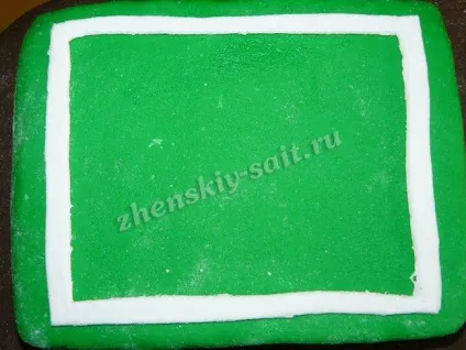 Торт футбольне поле з м'ячем з мастики своїми руками - майстер клас з фото крок за кроком