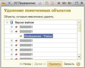 Видалення об'єктів в 1с