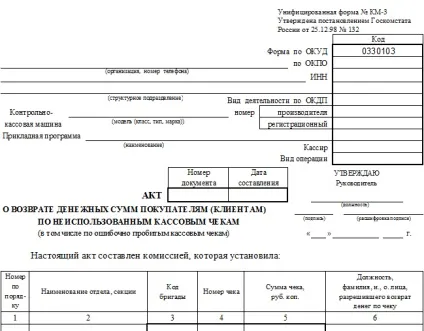 Уніфікована форма № Кm-3 - бланк і зразок (бланк) Уніфікована форма № Кm-3 - бланк і зразок