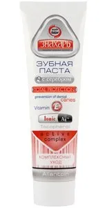 Знахар зубна паста зі сріблом для чутливих зубів; комплексний догляд (паста) Знахар зубна паста зі сріблом для чутливих зубів; комплексний догляд