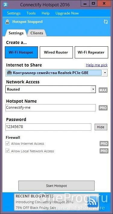 Connectify hotspot