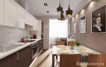 Дизайн витягнутої кухні - фото ідеї інтер'єру (кухні) Дизайн витягнутої кухні - фото ідеї інтер'єру