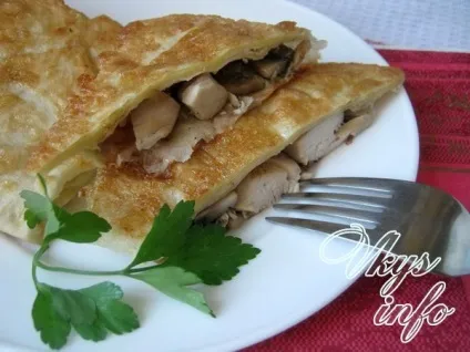 Конвертики з лаваша з начинкою з грибів і курки рецепт (рецепт) Конвертики з лаваша з начинкою з грибів і курки рецепт