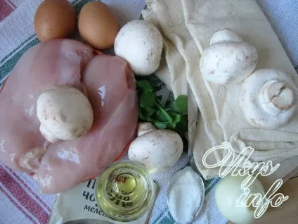 Конвертики з лаваша з начинкою з грибів і курки рецепт (курки) Конвертики з лаваша з начинкою з грибів і курки рецепт