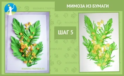 Мімоза з паперу своїми руками майстер-клас для дітей