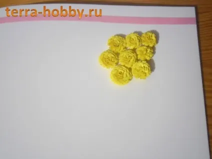 Листівка мімоза в техніці квіллінг на 8 березня (мімози техніці квіллінг) Листівка мімоза в техніці квіллінг на 8 березня