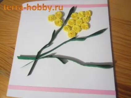 Листівка мімоза в техніці квіллінг на 8 березня (мімоза) Листівка мімоза в техніці квіллінг на 8 березня
