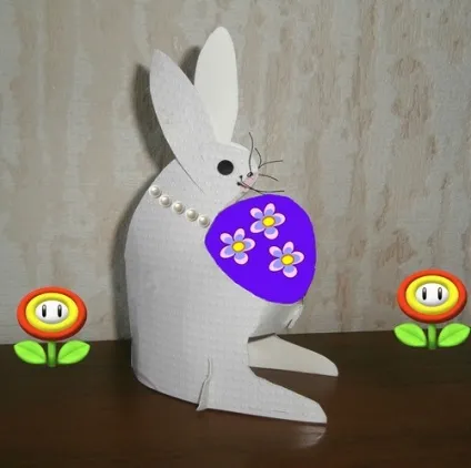 Великодній заєць з картону - домашній hand-made (заєць) Великодній заєць з картону - домашній hand-made