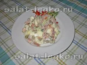 Салат з горошком, яйцями і ковбасою (горошок) Салат з горошком, яйцями і ковбасою