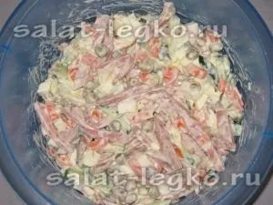 Салат з горошком, яйцями і ковбасою (горошком) Салат з горошком, яйцями і ковбасою