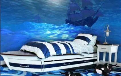 Тематичний дизайн приголомшлива дитяча кімната в морському стилі (дитяча) Тематичний дизайн приголомшлива дитяча кімната в морському стилі