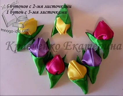 Тюльпани з атласних стрічок майстер клас (атласних) Тюльпани з атласних стрічок майстер клас