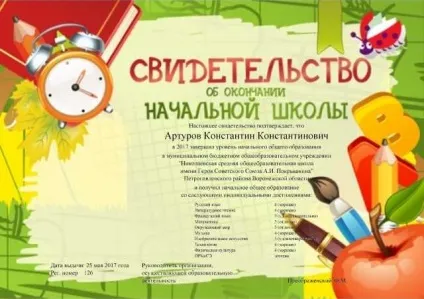 Бланки свідоцтв початкової освіти (бланки) Бланки свідоцтв початкової освіти