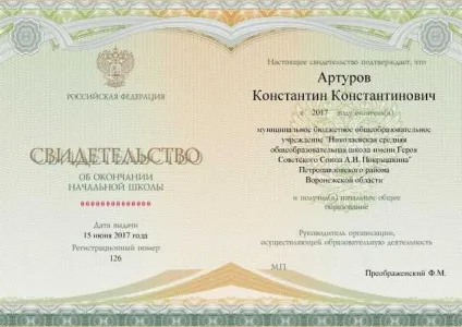 Бланки свідоцтв початкової освіти (освіти) Бланки свідоцтв початкової освіти