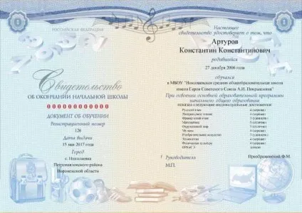 Бланки свідоцтв початкової освіти (бланки) Бланки свідоцтв початкової освіти