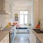 Дизайн вузької кухні обробка маленької довгою витягнутою і малометражної їдальнею (маленької) Дизайн вузької кухні обробка маленької довгою витягнутою і малометражної їдальнею
