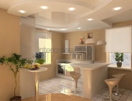 Дизайн кухні - фотогалерея проектів з багаторівневими стелями (дизайн кухні фотогалерея) Дизайн кухні - фотогалерея проектів з багаторівневими стелями