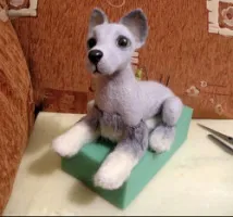 Етапи створення повстяної собачки - ярмарок майстрів - ручна робота, handmade (сірий) Етапи створення повстяної собачки - ярмарок майстрів - ручна робота, handmade
