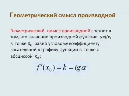 Геометричний зміст похідної (похідною) Геометричний зміст похідної