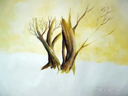 Як намалювати літо гуашшю (білу жовту фарбу) Як намалювати літо гуашшю