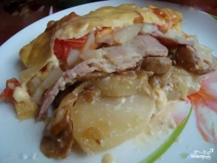Картопля, запечена з м'ясом і грибами - покроковий рецепт з фото на (страви) Картопля, запечена з м'ясом і грибами - покроковий рецепт з фото на