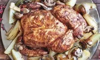 Курка в духовці з картоплею та грибами - домашній ресторан (духовці) Курка в духовці з картоплею та грибами - домашній ресторан