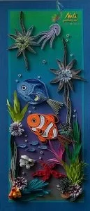 Море і морські мешканці в техніці квіллінг в докладному мк